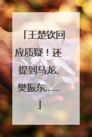 王楚钦回应质疑！还提到马龙、樊振东……